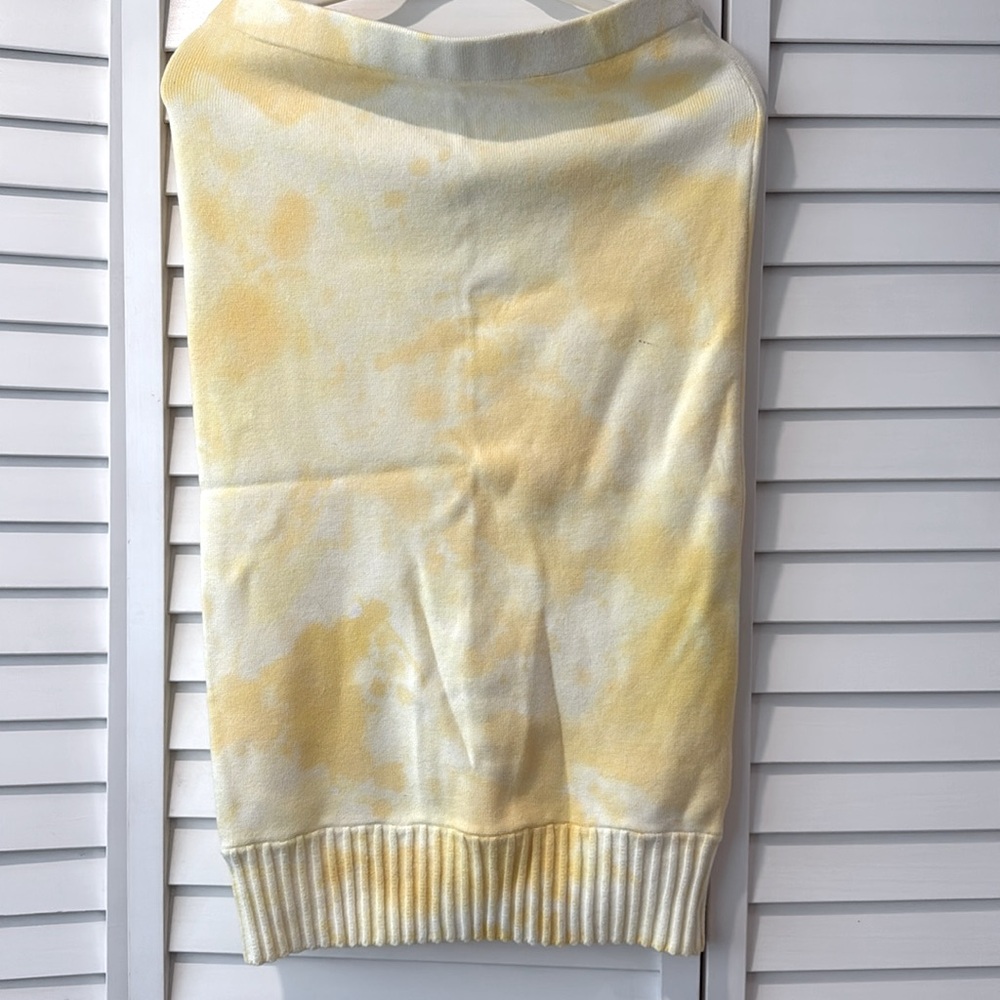Aqua sweater skirt yellow tie dyed